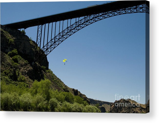 People Acrylic Print featuring the photograph Base Jumper, Perrine Bridge Id #1 by William H. Mullins