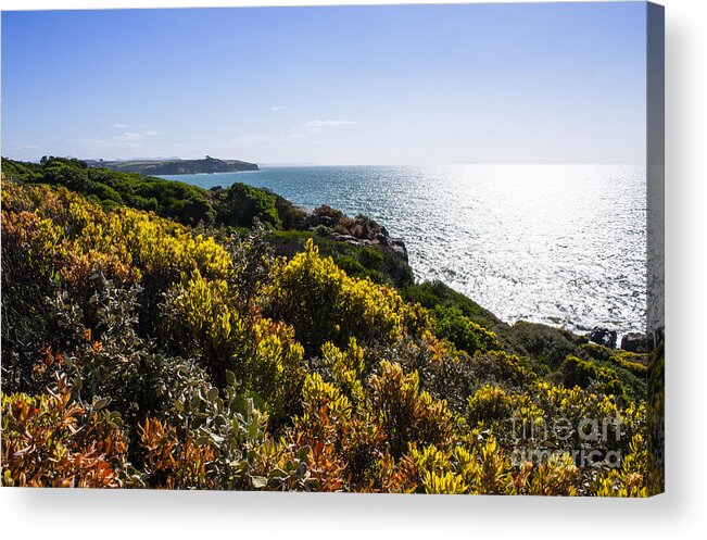 Bass Strait Acrylic Print featuring the photograph Bass Strait Ocean Landscape in Tasmania #1 by Jorgo Photography