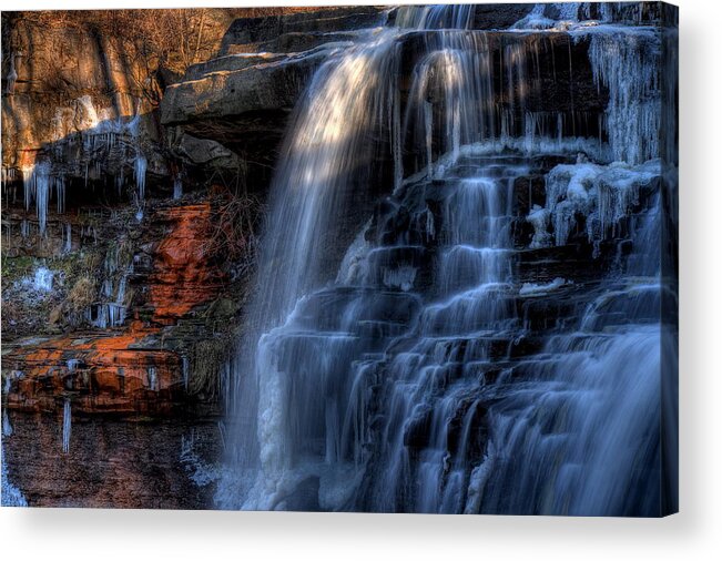 Winter Acrylic Print featuring the photograph Brandywine Falls #1 by David Dufresne