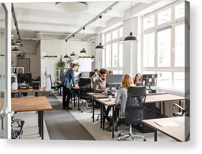 New Business Acrylic Print featuring the photograph Business people working in modern office space #1 by Alvarez