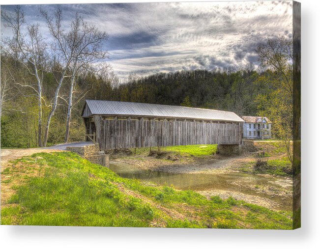 Architecture Acrylic Print featuring the photograph Cabin Creek Covered Bridge by Jack R Perry