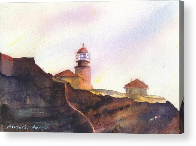 Cabo San Vicente Acrylic Print featuring the painting Cabo San Vicente #1 by Amanda Amend