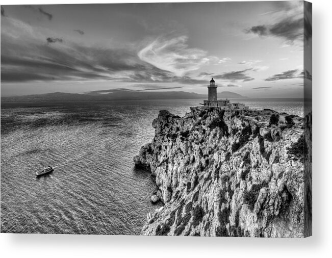 And Acrylic Print featuring the photograph Cape Melagavi lighthouse - Greece #1 by Constantinos Iliopoulos