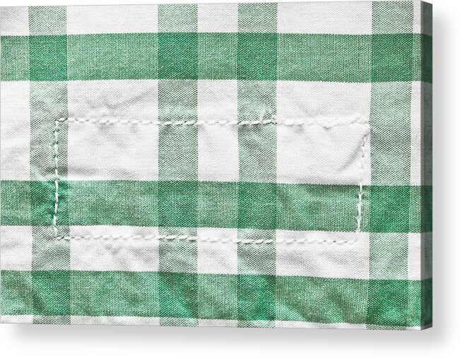 Abstract Acrylic Print featuring the photograph Checked cotton #1 by Tom Gowanlock