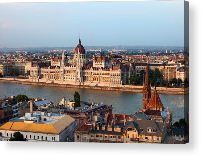 Architectural Acrylic Print featuring the photograph City of Budapest Cityscape #1 by Artur Bogacki