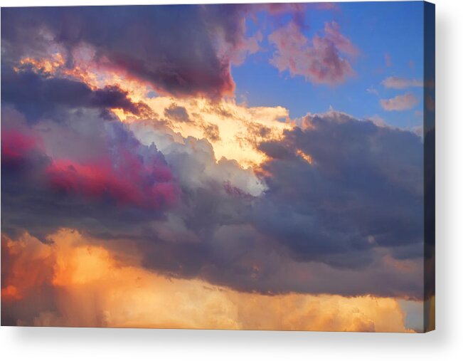 Sunsets Acrylic Print featuring the photograph Cloudscape Sunset Touch Of Blue by James BO Insogna