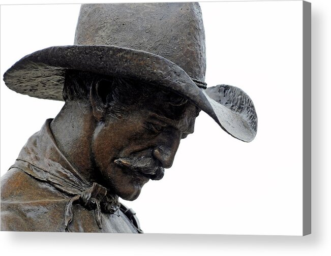 Art Acrylic Print featuring the photograph Cowboy Bronze, Joseph Oregon #1 by Theodore Clutter