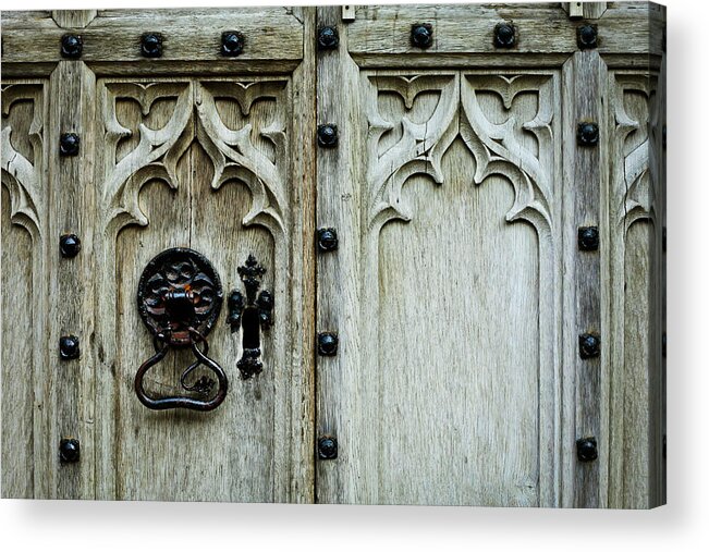 Architecture Acrylic Print featuring the photograph Door handle #1 by Tom Gowanlock