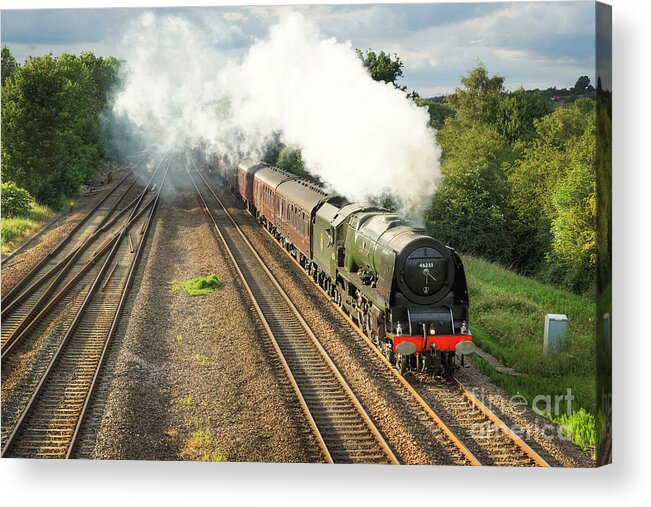 Steam Acrylic Print featuring the photograph Steam Locomotive 46233 at Speed by David Birchall