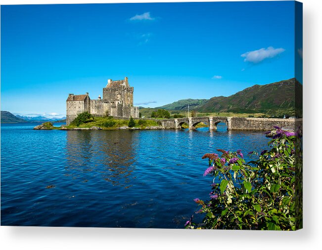Scotland Acrylic Print featuring the photograph Eilean Donan Castle In Scotland by Andreas Berthold
