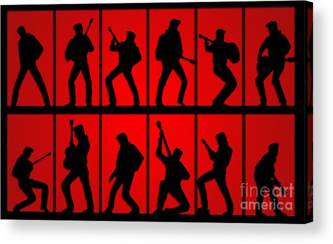 Elvis Presley Acrylic Print featuring the photograph Elvis Silhouettes Comeback Special 1968 #2 by Liz Leyden