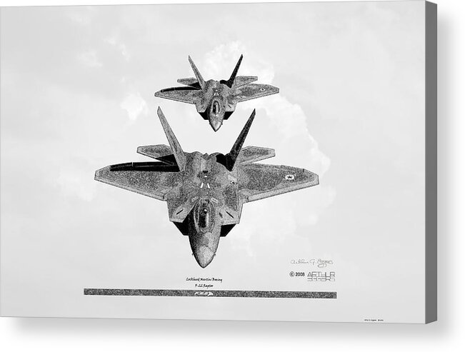 Lockheed Martin Acrylic Print featuring the digital art Lockheed Martin F-22 Raptor by Arthur Eggers