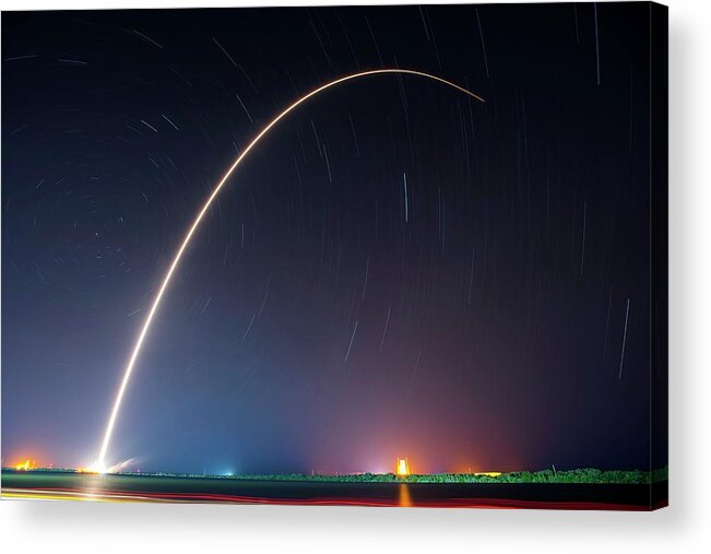 Falcon 9 Acrylic Print featuring the photograph Falcon 9 Rocket Launch By Spacex #1 by Spacex/science Photo Library