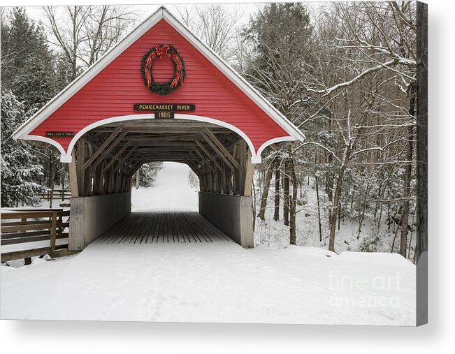 Lincoln Acrylic Print featuring the photograph Flume Bridge - White Mountains New Hampshire by Erin Paul Donovan