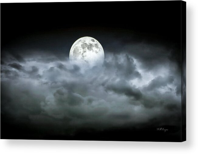 Moon Acrylic Print featuring the photograph Full Moon #1 by Will Wagner