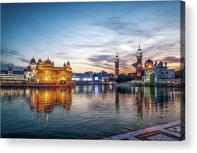 Tranquility Acrylic Print featuring the photograph Golden Temple #1 by Epics.ca