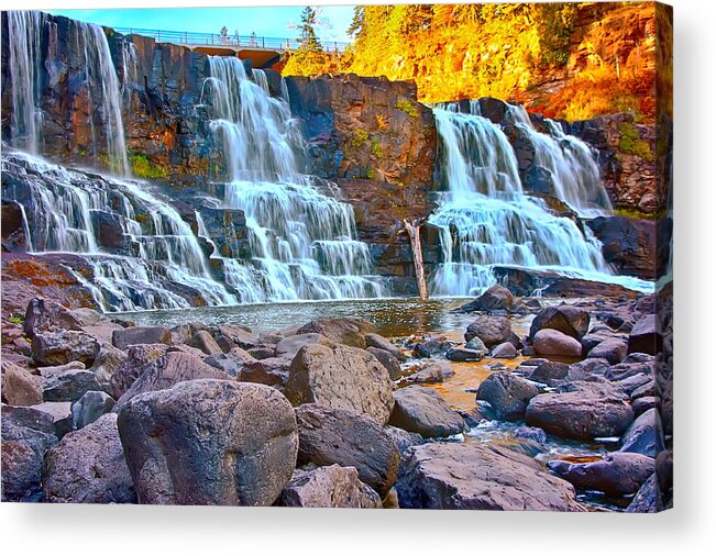 Gooseberry Falls State Park Acrylic Print featuring the photograph Gooseberry Rocks #1 by Bryan Benson