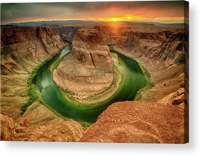Arizona Acrylic Print featuring the photograph Horseshoe Bend In Page, Arizona At #1 by Biglanphoto