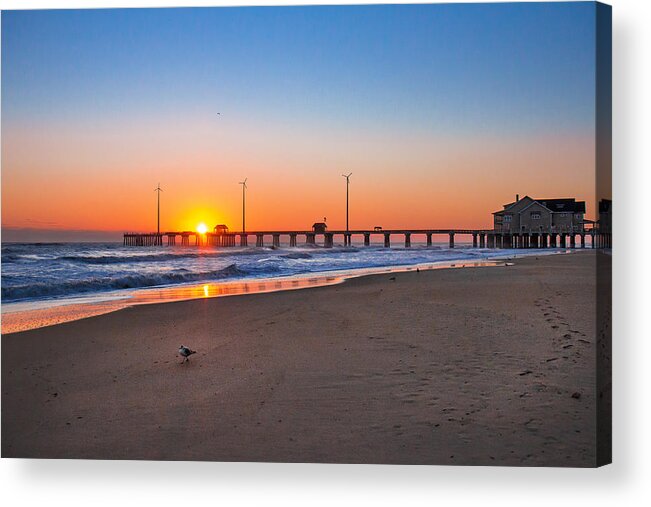 Jennettes Pier Acrylic Print featuring the photograph Jennettes Pier #2 by Mary Almond