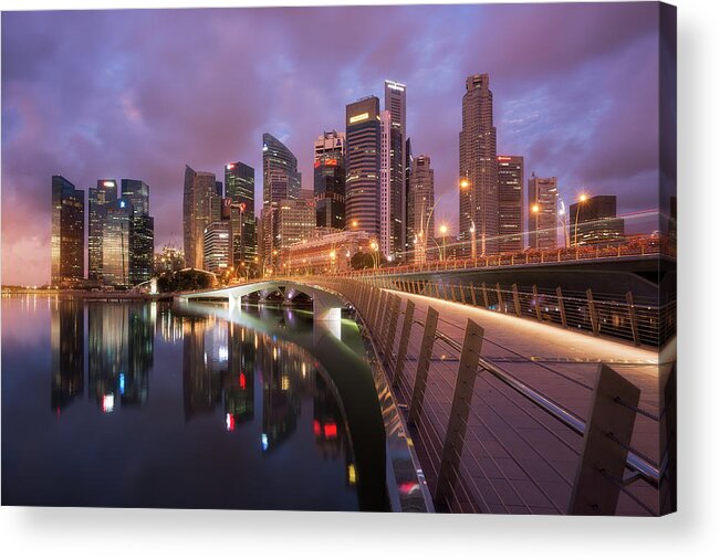 Singapore Acrylic Print featuring the photograph Jubilee Bridge #1 by Richard Vandewalle