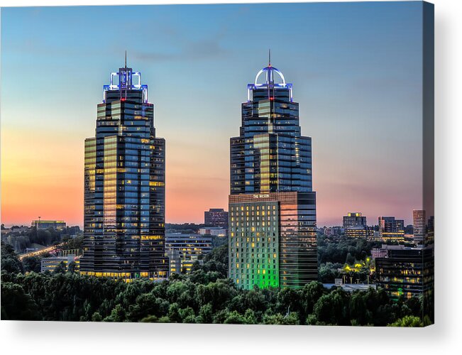 Sandy Springs Acrylic Print featuring the photograph King And Queen Buildings by Anna Rumiantseva