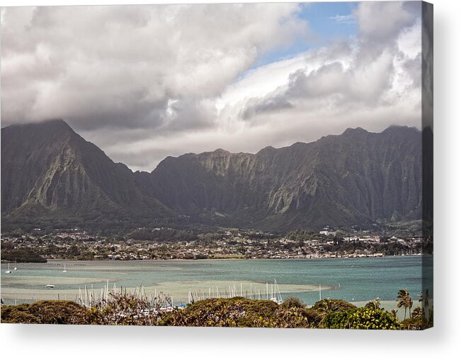 non-hdr Version Acrylic Print featuring the photograph Ko'olau and H-3 #1 by Dan McManus