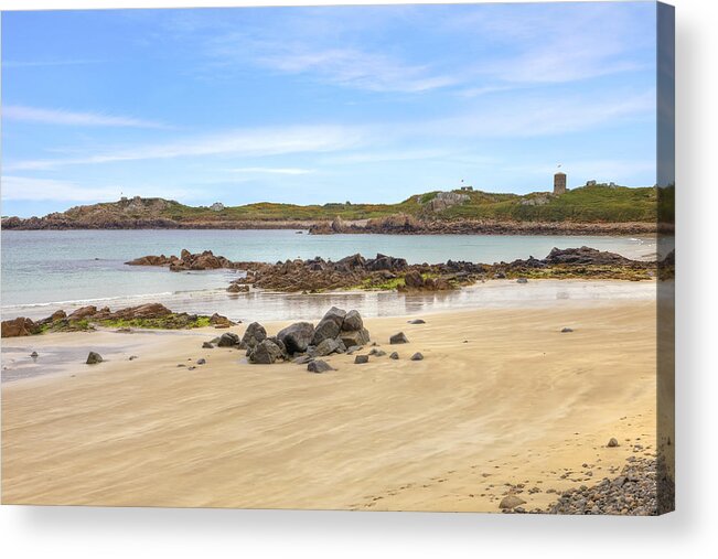 L'ancresse Bay Acrylic Print featuring the photograph L'Ancresse Bay - Guernsey #1 by Joana Kruse