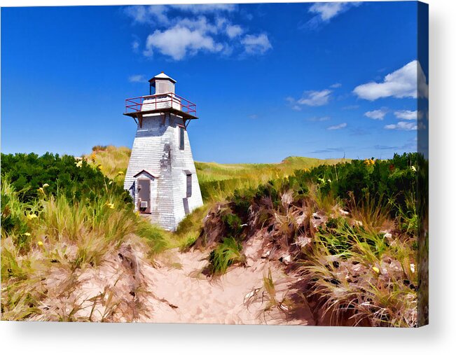 Lighthouse Acrylic Print featuring the photograph Lighthouse On The Dunes by Dan Dooley