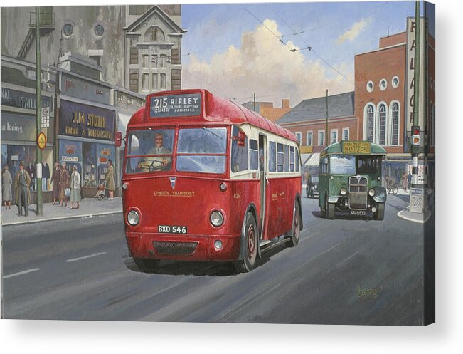 Commission A Painting Acrylic Print featuring the painting London Transport Q type. by Mike Jeffries
