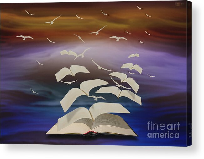Books.pages Acrylic Print featuring the photograph Reading Gives you wings by Jim Hatch