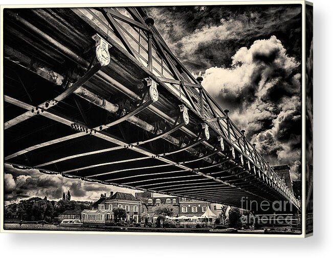 All Saints Church Acrylic Print featuring the photograph Marlow Suspension Bridge spanning the River Thames #2 by Lenny Carter