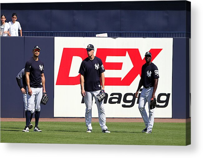 American League Baseball Acrylic Print featuring the photograph MLB: FEB 20 Spring Training - Yankees Workout by Icon Sportswire