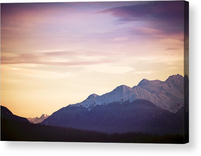 Alaska Acrylic Print featuring the photograph Mountain Sunset #2 by Michele Cornelius