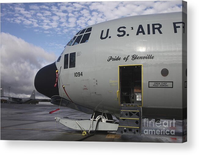 Horizontal Acrylic Print featuring the photograph Nose Cone Detail On A Lc-130h Aircraft #1 by Timm Ziegenthaler