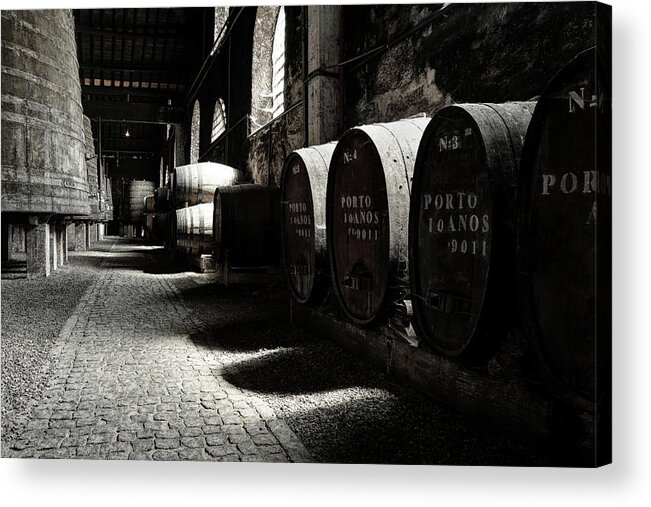 Desaturated Acrylic Print featuring the photograph Old Porto Wine Cellar #1 by Vuk8691