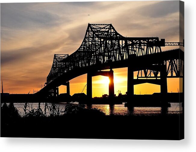 Mississippi River Acrylic Print featuring the photograph Over The Mississippi #2 by Charlotte Schafer