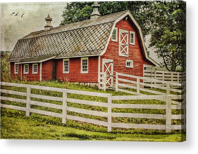 Farm Acrylic Print featuring the photograph Red Barn by Cathy Kovarik