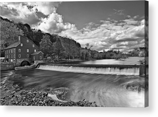 Clinton Acrylic Print featuring the photograph Red Mill At Clinton New Jersey #1 by Susan Candelario