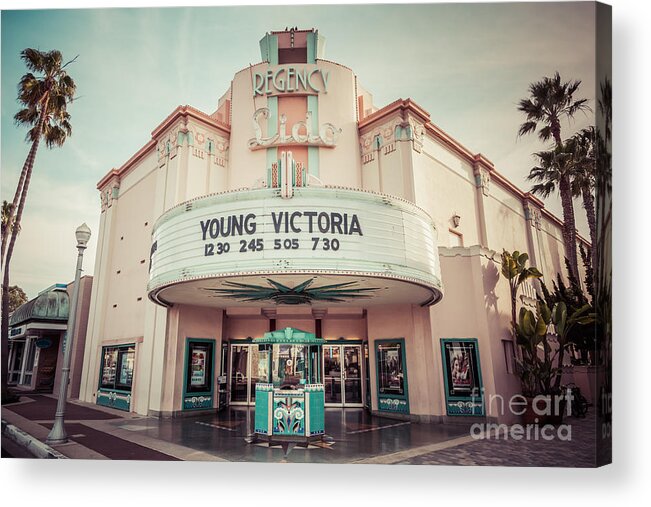 America Acrylic Print featuring the photograph Regency Lido Theater Newport Beach Picture #1 by Paul Velgos