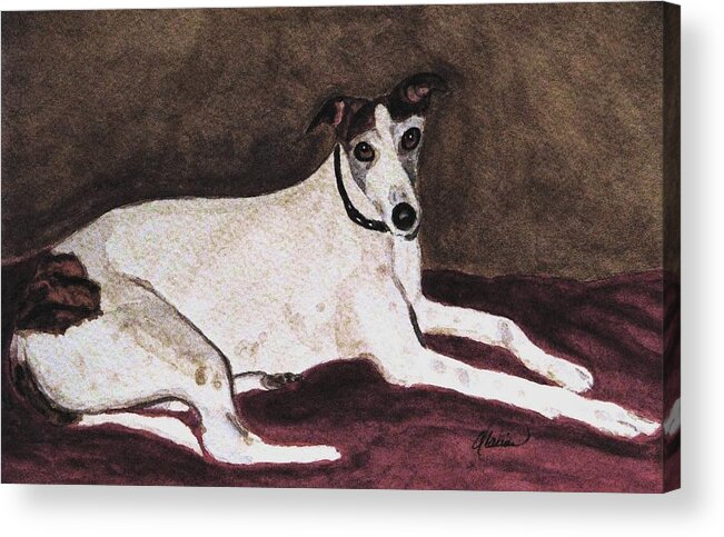 Animal Portraits Acrylic Print featuring the painting Resting Gracefully by Angela Davies