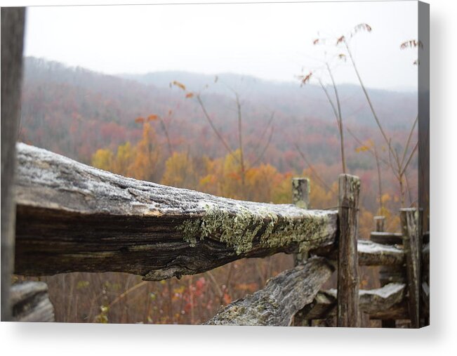 Gatlinburg Acrylic Print featuring the photograph Snowy Fence #1 by Curtis Krusie