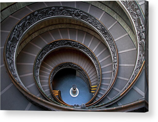 Italian Culture Acrylic Print featuring the photograph Spiral Staircase At The Vatican #1 by Mitch Diamond