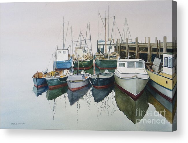 Dock Acrylic Print featuring the painting Summer Fog by Karol Wyckoff