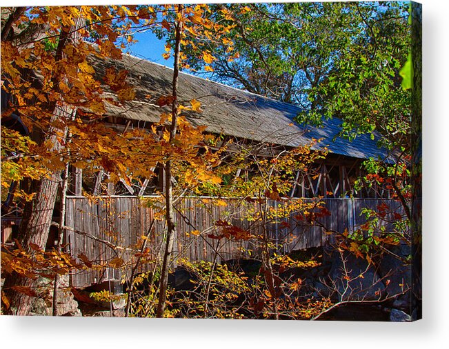 Artist Covered Bridge Acrylic Print featuring the photograph Sunday River Covered Bridge #3 by Jeff Folger