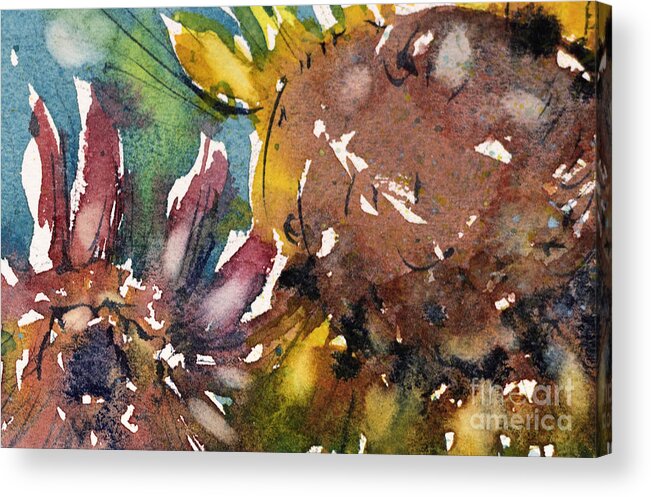 Flower Acrylic Print featuring the painting Sunflower #3 by Judith Levins