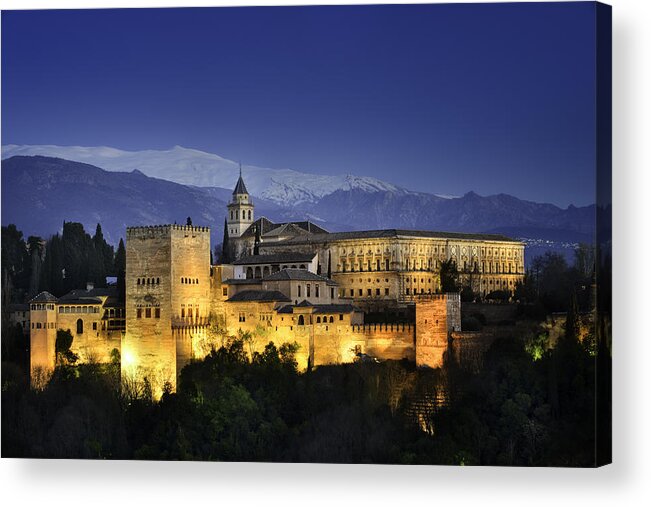 Alcazaba Of Alhambra Acrylic Print featuring the photograph The Alhambra #1 by WillSelarep