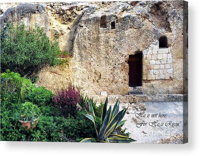 Israel Acrylic Print featuring the photograph The Empty Tomb #1 by Thomas R Fletcher