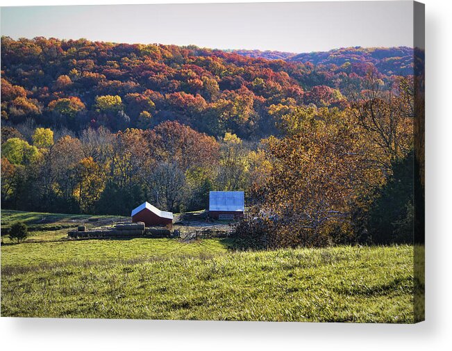 Fall Acrylic Print featuring the photograph The View from the Hill #1 by Cricket Hackmann