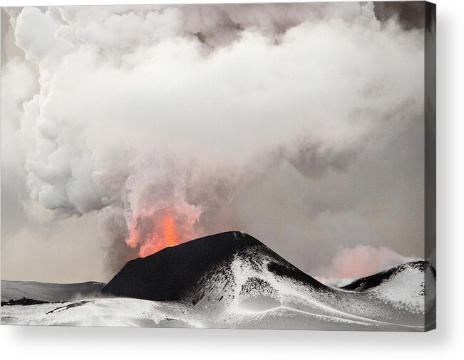 Feb0514 Acrylic Print featuring the photograph Tolbachik Volcano Erupting Kamchatka #1 by Sergey Gorshkov