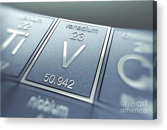 Atomic Number Acrylic Print featuring the photograph Vanadium Chemical Element #1 by Science Picture Co